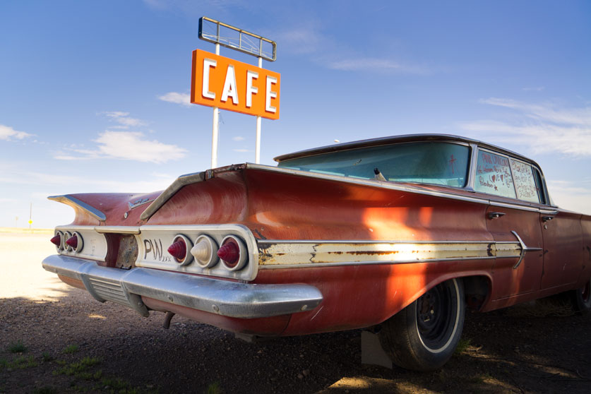 route 66 autos tura, usa cafe